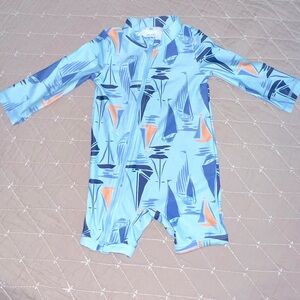 Carters Boys Swimsuit one piece rash guard size 9 months perfect condition